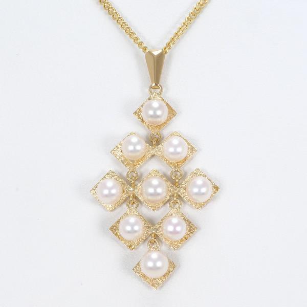 K18 Yellow Gold Pearl Necklace in Pristine Condition