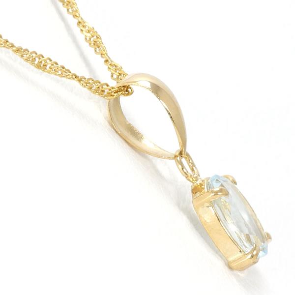 K18 Yellow Gold Blue Topaz Necklace in Pristine Condition