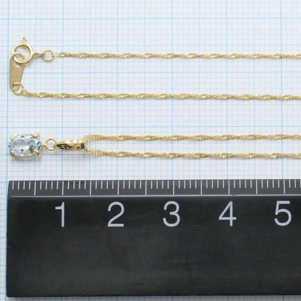 K18 Yellow Gold Blue Topaz Necklace in Pristine Condition