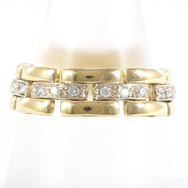 K18 Yellow Gold Diamond Ring 14号 in Excellent Condition