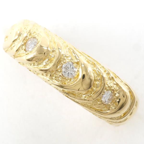 K18 Yellow Gold Diamond Ring 14 in Excellent Condition