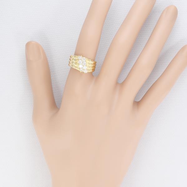 K18 Yellow Gold Diamond Ring 10号 in Excellent Condition