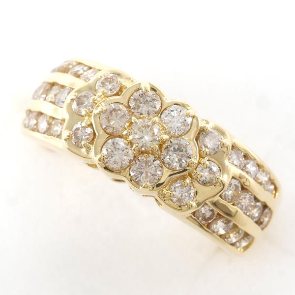 K18 Yellow Gold Diamond Ring 16 in Excellent Condition