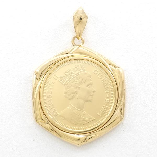 Gibraltar Sherlock Holmes 1/5oz Gold Coin Pendant K24 K18 Diamond in Excellent Condition