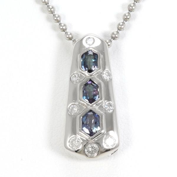 PT900 Platinum PT850 Necklace Alexandrite 0.51ct Diamond 0.20ct 43cm in Great Condition