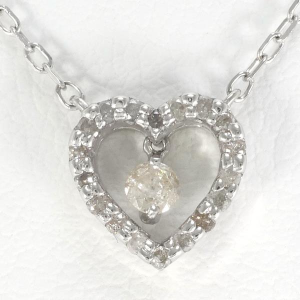 PT900 Platinum PT850 Necklace with 0.15ct Diamond in Excellent Condition