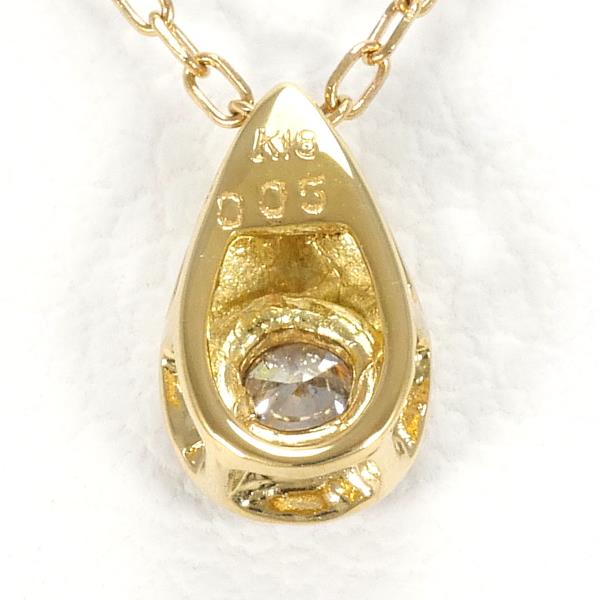 K18 Yellow Gold Diamond Necklace 0.05ct in Excellent Condition