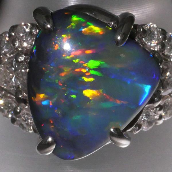 PT900 Platinum Black Opal Ring 9