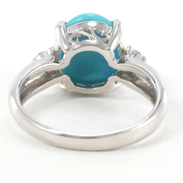 PT900 Platinum Turquoise Diamond Ring in Excellent Condition