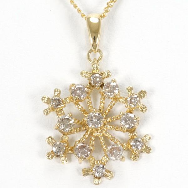 K18 Yellow Gold Necklace with Brown Diamond in Excellent Condition