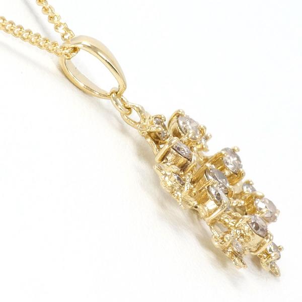 K18 Yellow Gold Necklace with Brown Diamond in Excellent Condition