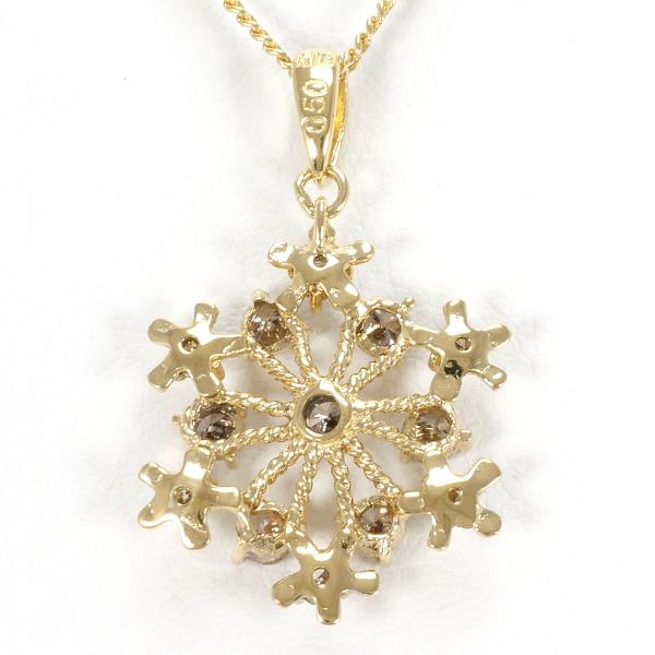 K18 Yellow Gold Necklace with Brown Diamond in Excellent Condition