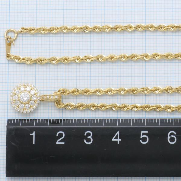 K18 Yellow Gold Diamond Necklace in Excellent Condition