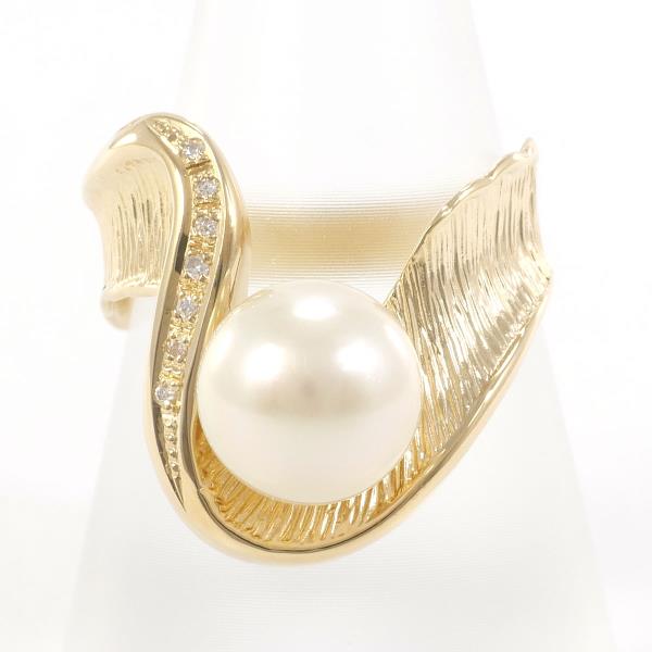 K18 Yellow Gold Pearl Ring 16.5