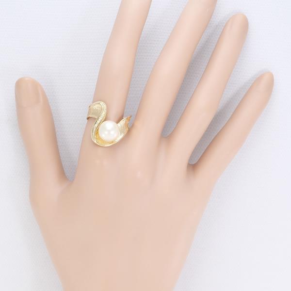 K18 Yellow Gold Pearl Ring 16.5