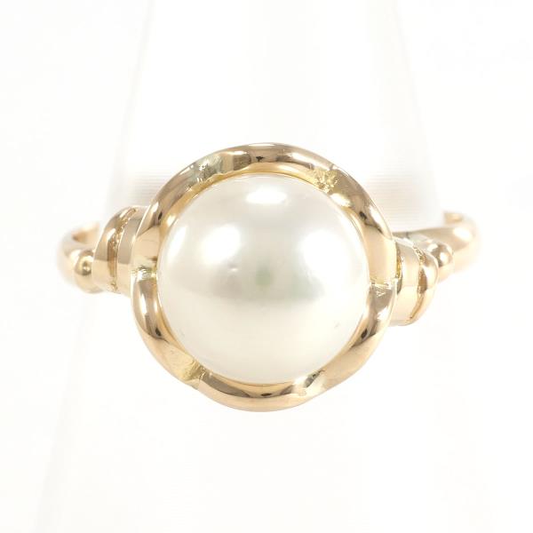 K18 Yellow Gold Pearl Ring 9mm in Excellent Condition