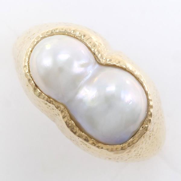 K18 Yellow Gold Pearl Ring 12.5 in Excellent Condition