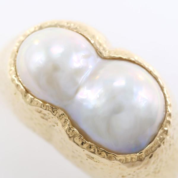 K18 Yellow Gold Pearl Ring 12.5 in Excellent Condition