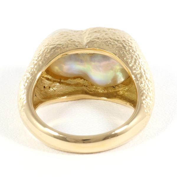 K18 Yellow Gold Pearl Ring 12.5 in Excellent Condition