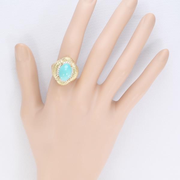 K18 Yellow Gold Turquoise Ring 11.5