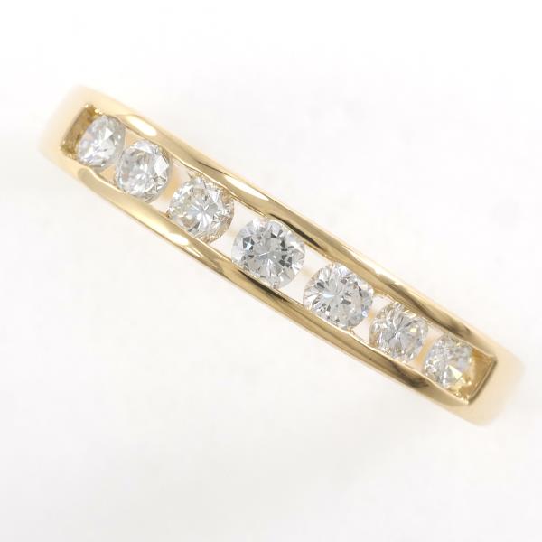 18K Yellow Gold Diamond Ring Size 14.5 in Excellent Condition