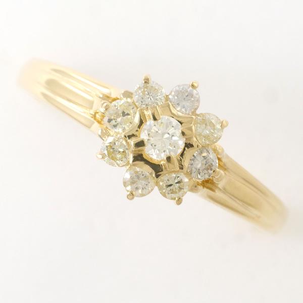 K18 Yellow Gold Diamond Ring 16 in Excellent Condition