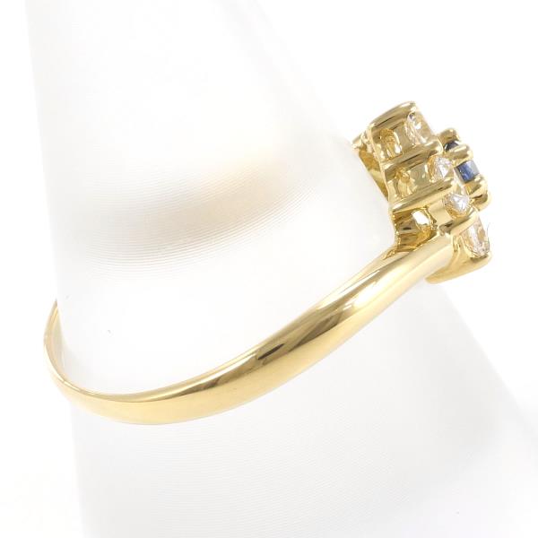 K18 Yellow Gold Sapphire Ring 14.5 in Excellent Condition