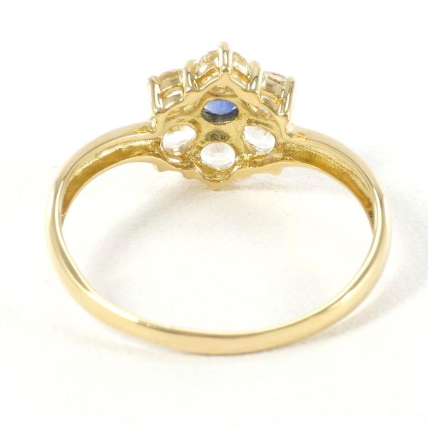 K18 Yellow Gold Sapphire Ring 14.5 in Excellent Condition