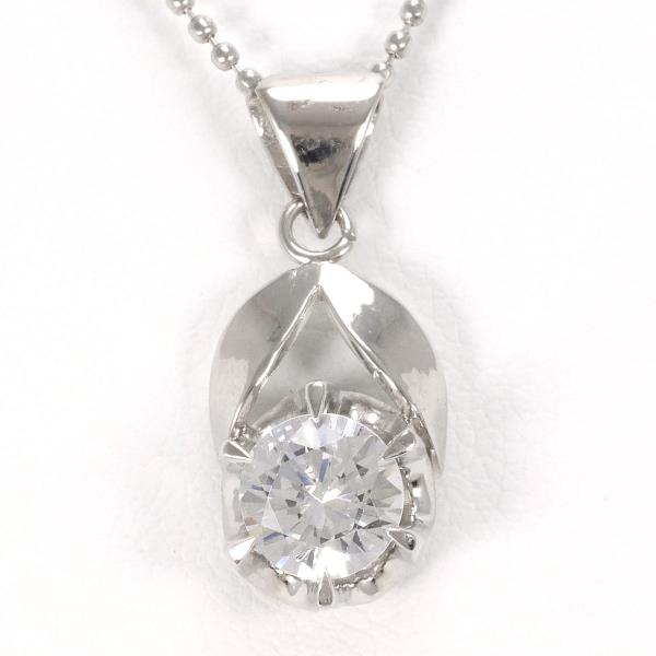 K14 White Gold Necklace with Artificial Stone