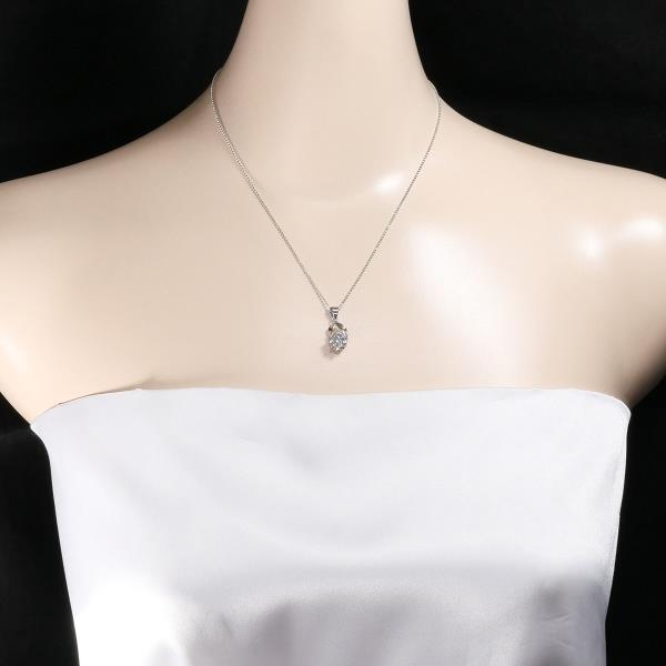 K14 White Gold Necklace with Artificial Stone