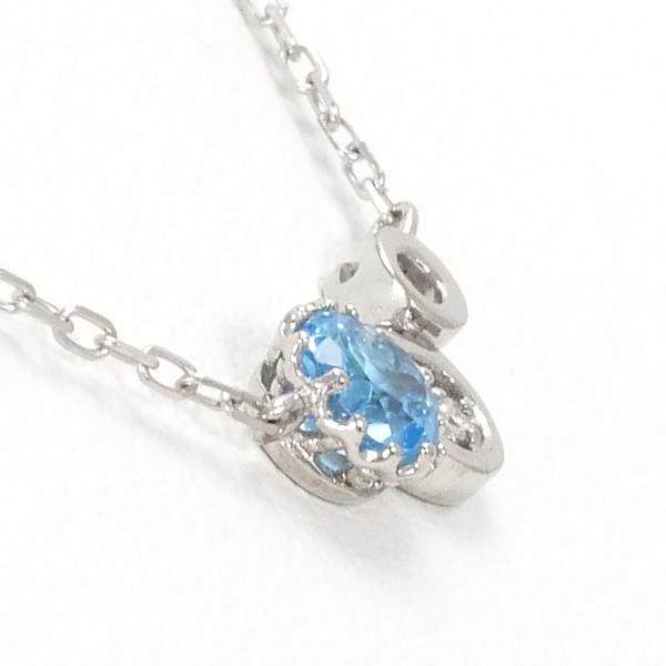 K10 White Gold Blue Topaz Necklace