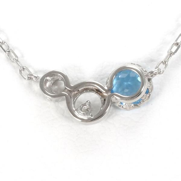 K10 White Gold Blue Topaz Necklace