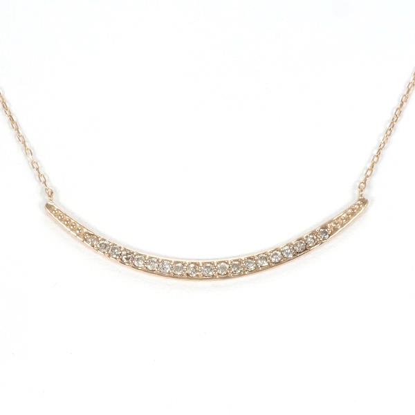 K10 Pink Gold Diamond Necklace in Excellent Condition