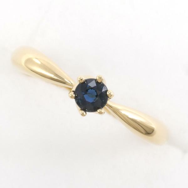 K18 Yellow Gold Sapphire Ring 8.5 in Excellent Condition