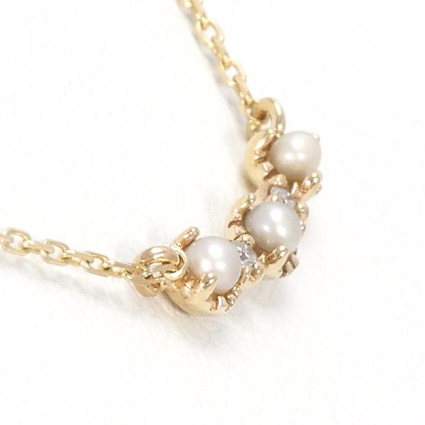 K10 Yellow Gold Pearl Necklace in Pristine Condition