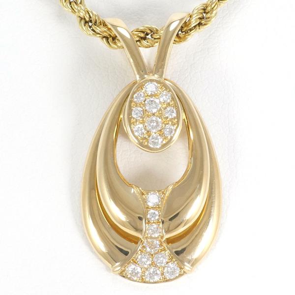 K18 Yellow Gold Diamond Necklace in Excellent Condition