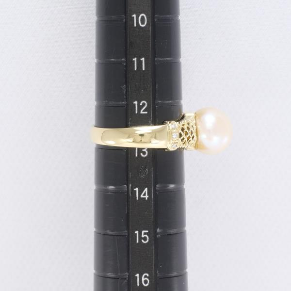 K18 Yellow Gold Pearl Ring with Diamond