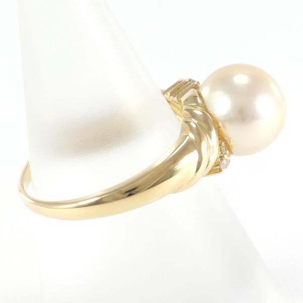 K18 Yellow Gold Pearl Ring 11号 in Excellent Condition