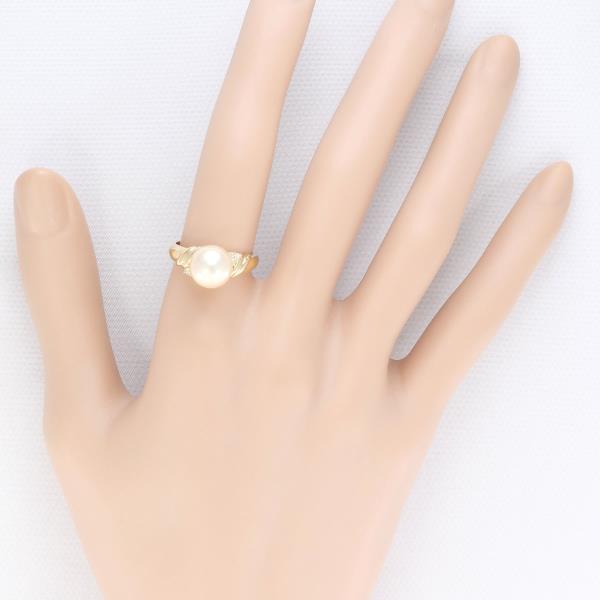 K18 Yellow Gold Pearl Ring 11号 in Excellent Condition