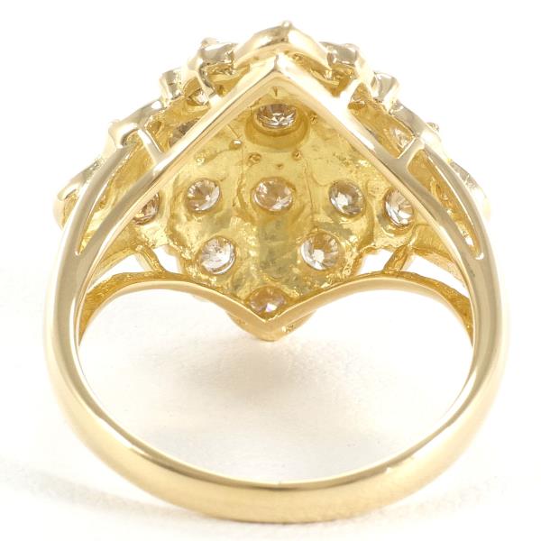 K18 Yellow Gold Ring with Brown Diamond in Excellent Condition