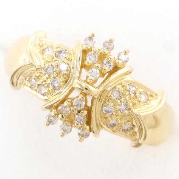 K18 Yellow Gold Diamond Ring 11号 in Excellent Condition