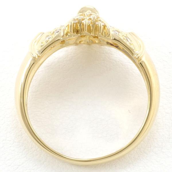 K18 Yellow Gold Diamond Ring 11号 in Excellent Condition