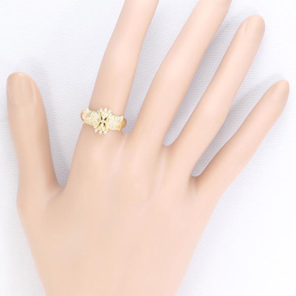 K18 Yellow Gold Diamond Ring 11号 in Excellent Condition