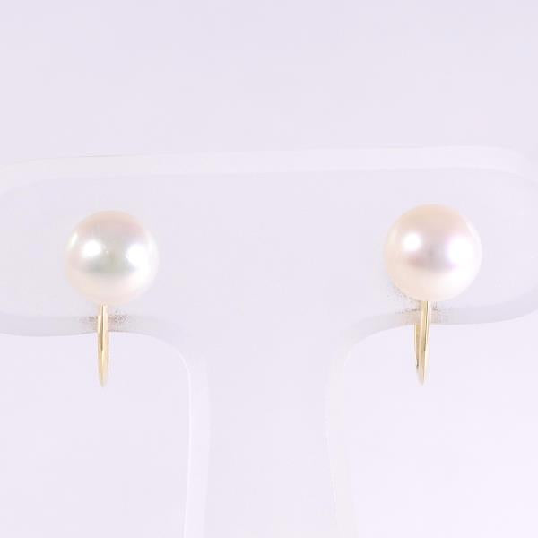 K18 Yellow Gold Pearl Earrings in Excellent Condition