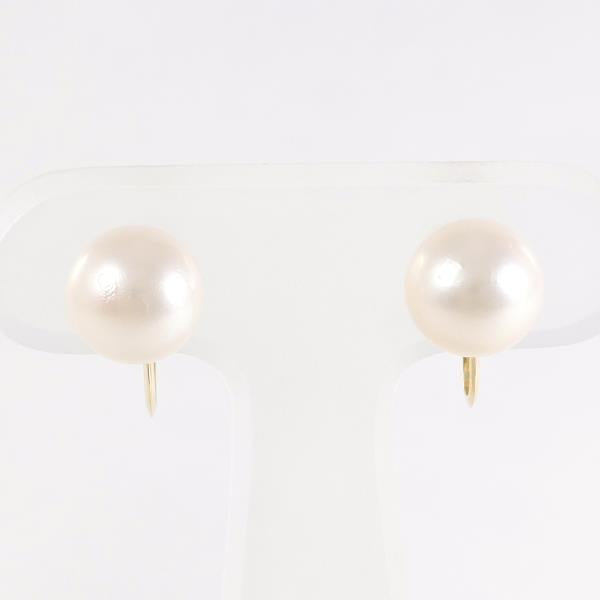 K18 Yellow Gold Pearl Earrings in Great Condition