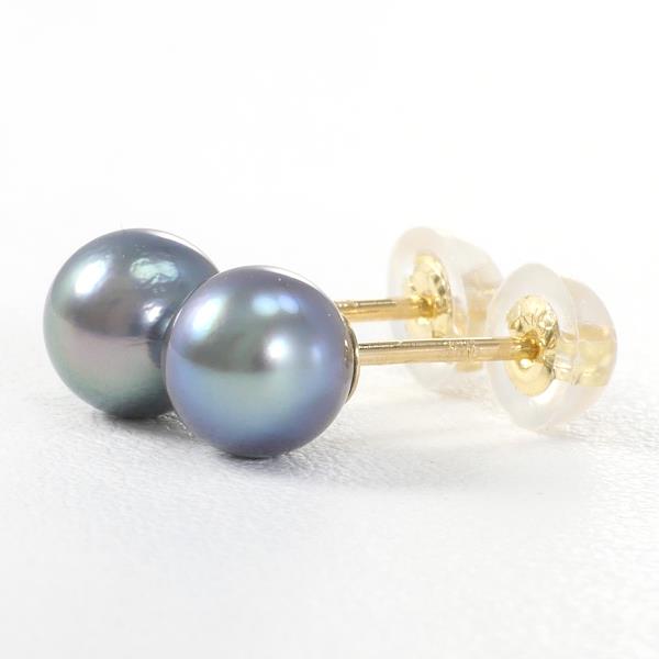 K18 Yellow Gold Pearl Earrings in Great Condition