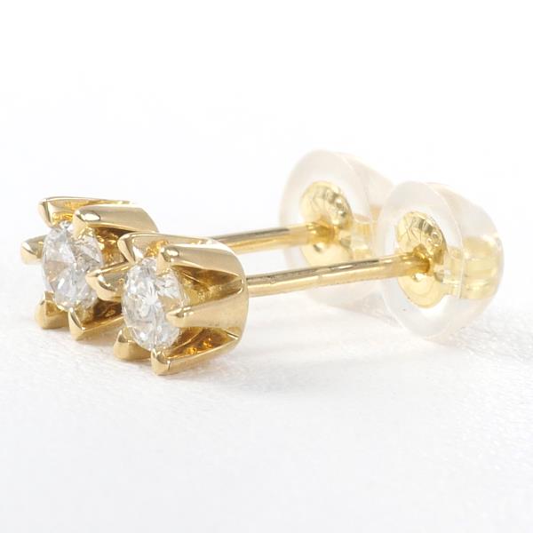 K18 Yellow Gold Diamond Earrings in Excellent Condition