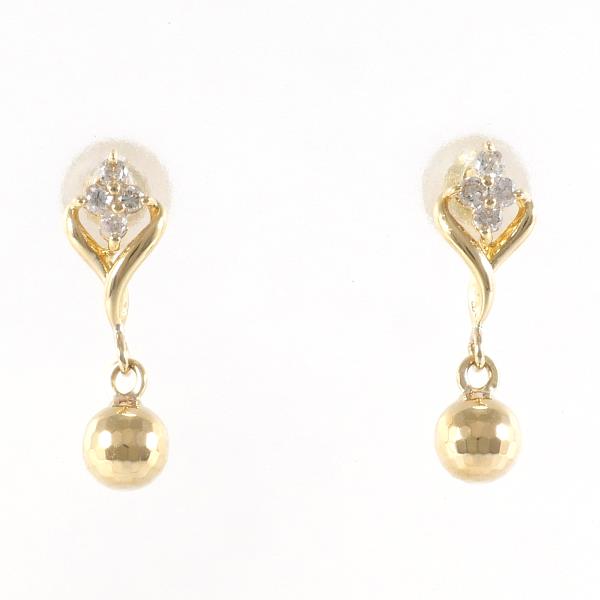 K18 Yellow Gold Diamond Earrings 0.04ct in Excellent Condition