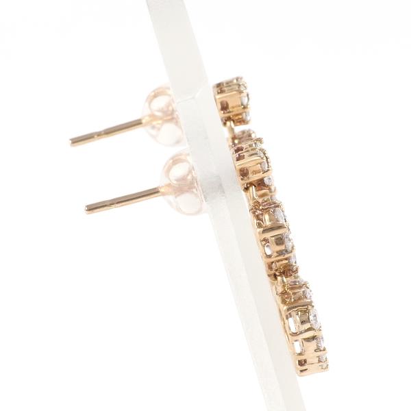 K18 Pink Gold Diamond Earrings 2.4g in Great Condition