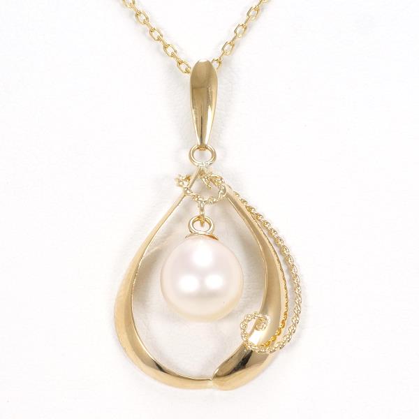 K18 Yellow Gold Pearl Necklace in Pristine Condition